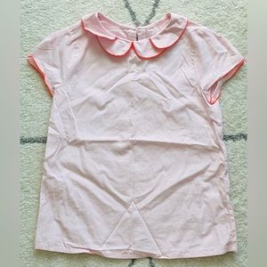 Jacadi girl’s pink flower petal shape collar blouse